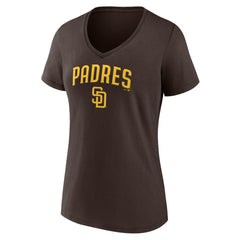 San Diego Padres Women's Lockup V-Neck T-Shirt Discount