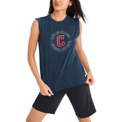 Cleveland Guardians DKNY Sport Women's Madison Tri-Blend Tank Top for sale