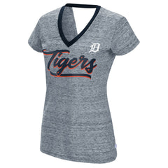 Detroit Tigers Touch Women's Halftime Back Wrap Top V-Neck T-Shirt Outlet