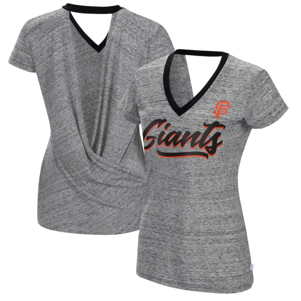 San Francisco Giants Touch Women's Halftime Back Wrap Top V-Neck T-Shirt for sale