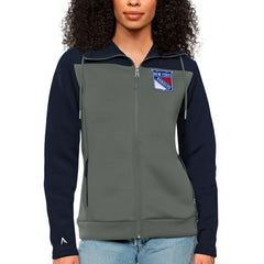 New York Rangers Antigua Women's Protect Full-Zip Hoodie - Navy/Steel | NHL near me