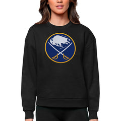 Buffalo Sabres Antigua Women's Team Logo Victory Crewneck Pullover Sweatshirt - Black | NHL Lifestyle