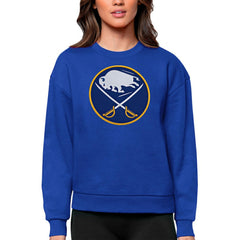 Buffalo Sabres Antigua Women's Team Logo Victory Crewneck Pullover Sweatshirt - Royal | NHL Clearance