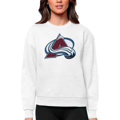 Colorado Avalanche Antigua Women's Team Logo Victory Crewneck Pullover Sweatshirt - White | NHL near me