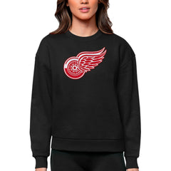 Detroit Red Wings Antigua Women's Team Logo Victory Crewneck Pullover Sweatshirt - Black | NHL online