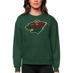 Minnesota Wild Antigua Women's Team Logo Victory Crewneck Pullover Sweatshirt - Green | NHL near me