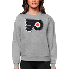 Philadelphia Flyers Antigua Women's Team Logo Victory Crewneck Pullover Sweatshirt - Heather Gray | NHL near me