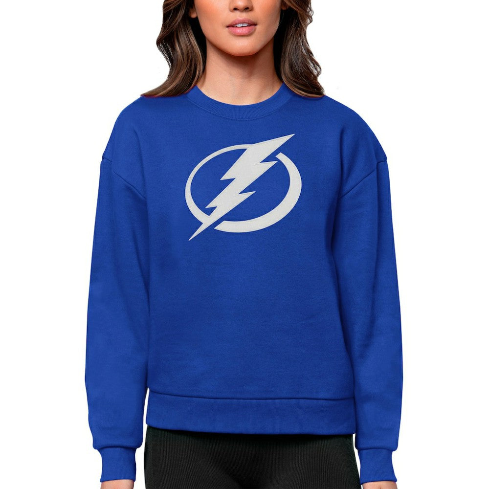 Tampa Bay Lightning Antigua Women's Team Logo Victory Crewneck Pullover Sweatshirt - Royal | NHL online