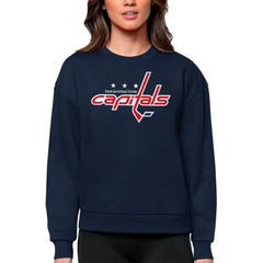 Washington Capitals Antigua Women's Team Logo Victory Crewneck Pullover Sweatshirt - Navy | NHL sale
