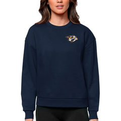 Nashville Predators Antigua Women's Victory Crewneck Pullover Sweatshirt - Navy | NHL online