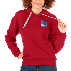 New York Rangers Antigua Women's Victory Pullover Hoodie - Red | NHL Clearance