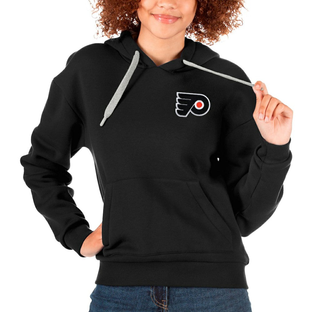 Philadelphia Flyers Antigua Women's Victory Pullover Hoodie - Black | NHL online