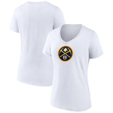 Denver Nuggets Women's Logo V-Neck T-Shirt White
