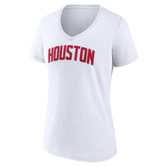Houston Rockets Women's Wordmark V-Neck T-Shirt White