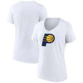 Indiana Pacers Women's Logo V-Neck T-Shirt White