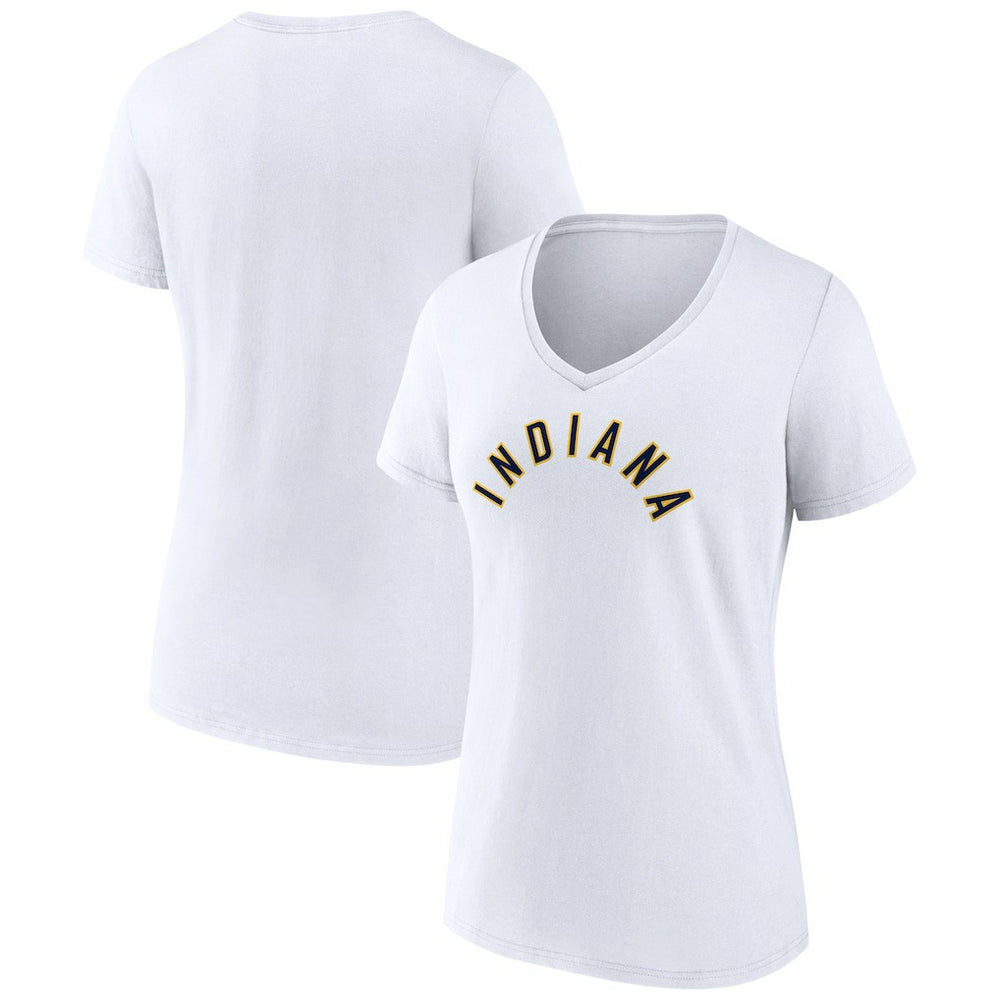Indiana Pacers Women's Wordmark V-Neck T-Shirt White