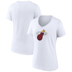Miami Heat Women's Logo V-Neck T-Shirt White