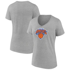 New York Knicks Women's Logo V-Neck T-Shirt Gray