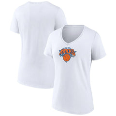 New York Knicks Women's Logo V-Neck T-Shirt White
