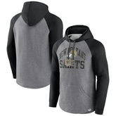 New Orleans Saints Favorite Arch Raglan Pullover Hoodie - Heather Gray - Fanatics