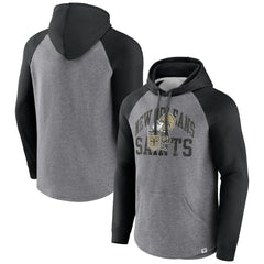 New Orleans Saints Favorite Arch Raglan Pullover Hoodie - Heather Gray - Fanatics