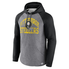 Pittsburgh Steelers Favorite Arch Raglan Pullover Hoodie - Heather Gray - Fanatics