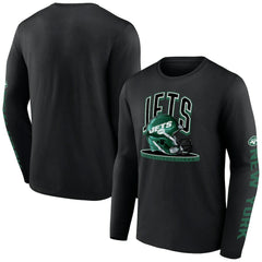 New York Jets Helmet Platform Long Sleeve T-Shirt - Black - Fanatics