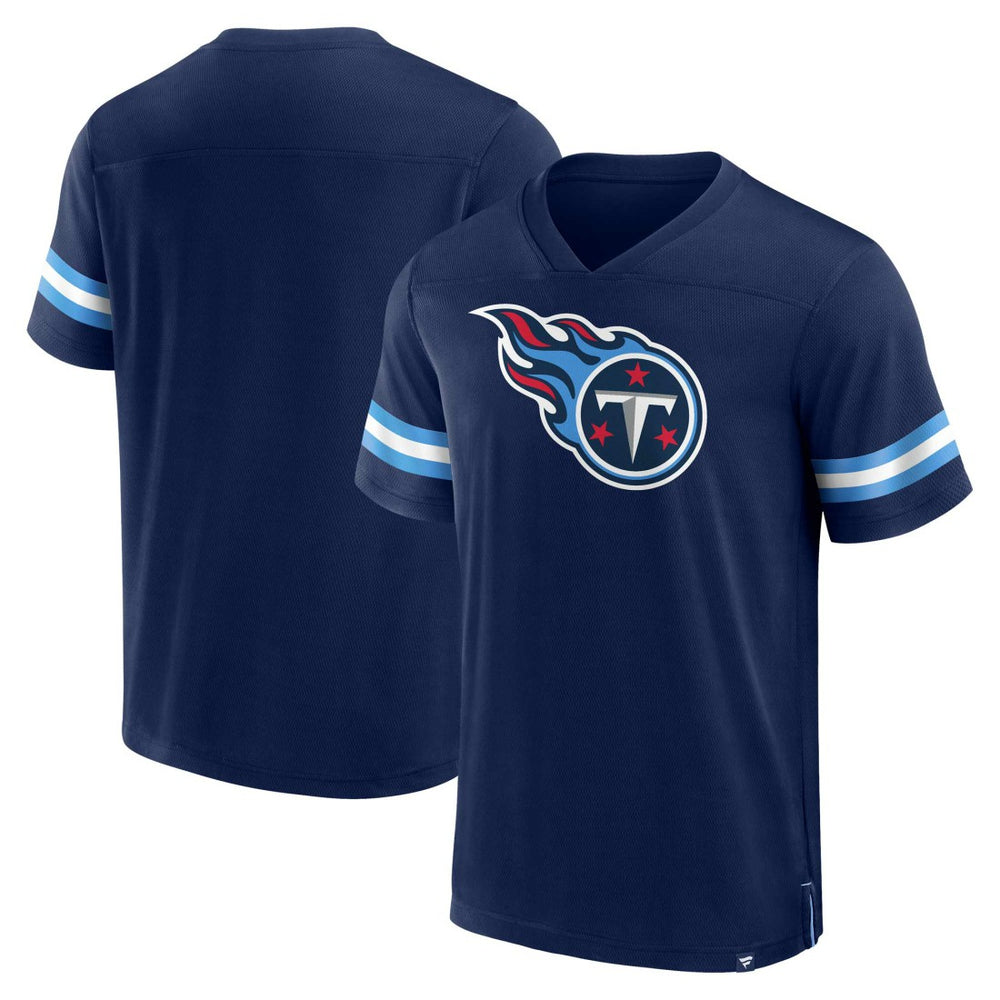 Tennessee Titans Jersey Tackle V-Neck T-Shirt - Navy - Fanatics