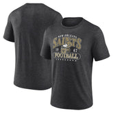 New Orleans Saints Retro Tri-Blend T-Shirt - Heather Charcoal - Fanatics