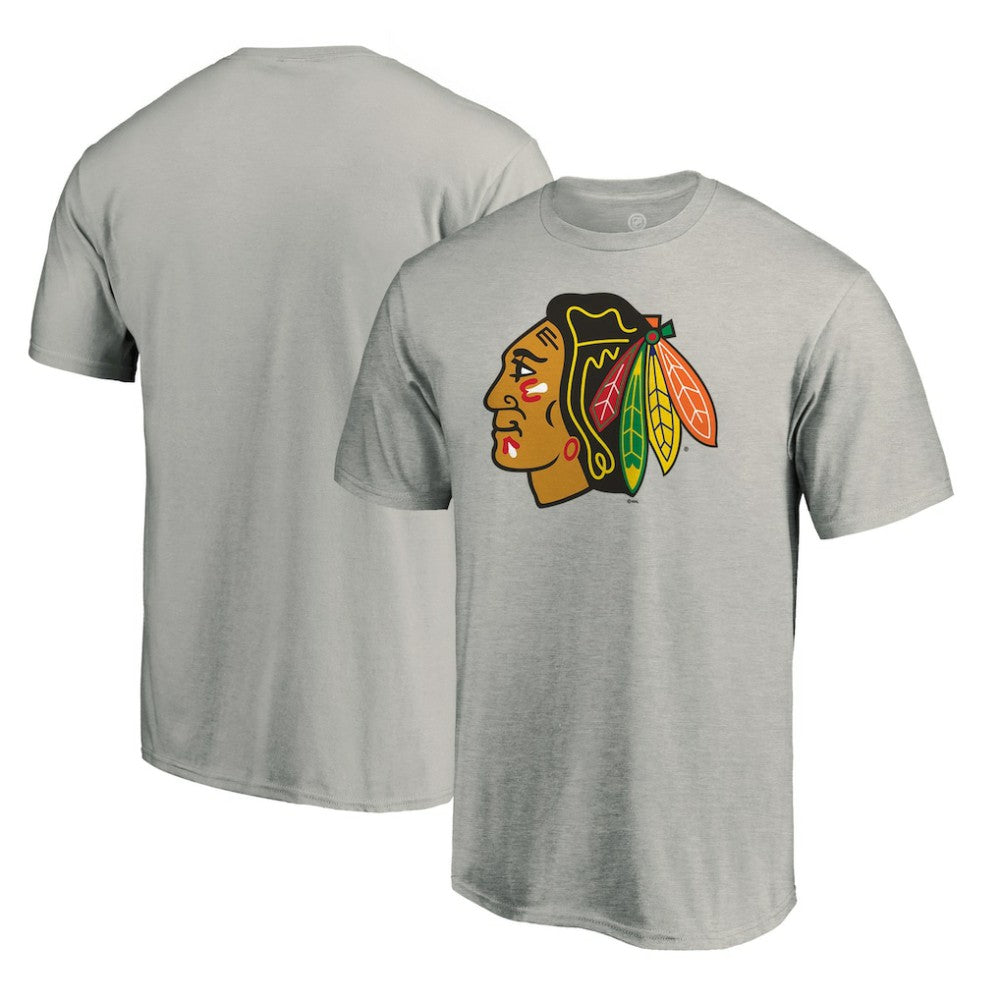 Chicago Blackhawks Logo T-Shirt - Heather Gray | NHL Clearance