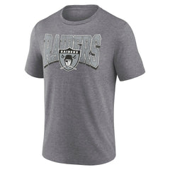 Las Vegas Raiders Warped Block Tri-Blend T-Shirt - Heather Gray - Fanatics