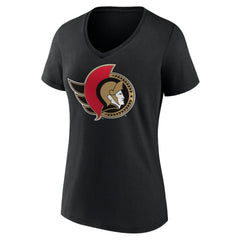 Ottawa Senators Women's Team Logo V-Neck T-Shirt - Black | NHL online