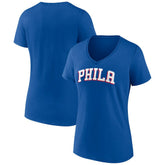 Philadelphia 76ers Women's Wordmark V-Neck T-Shirt Royal