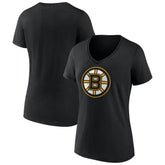 Boston Bruins Women's Team Logo V-Neck T-Shirt - Black | NHL sale
