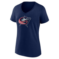 Columbus Blue Jackets Women's Team Logo V-Neck T-Shirt - Navy | NHL near me