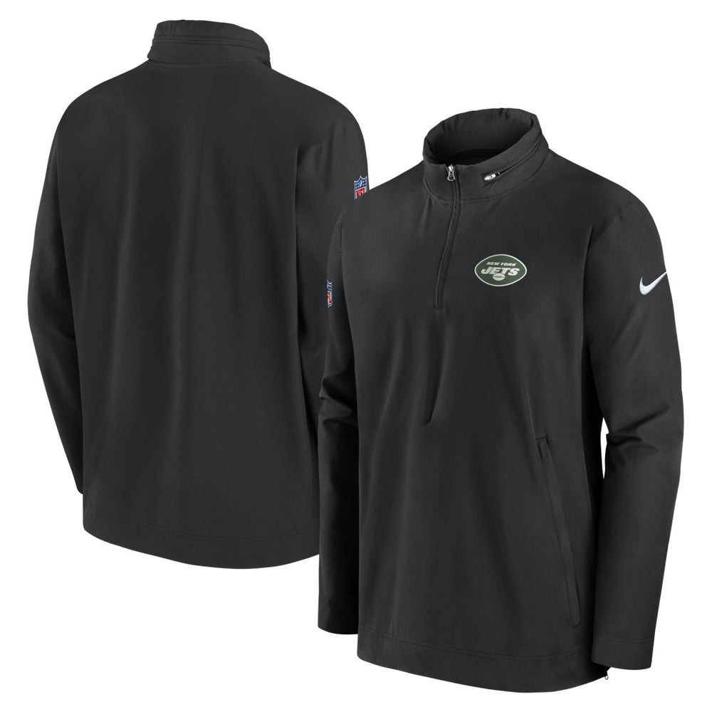 New York Jets Sideline Coach Half-Zip Jacket - Black - Nike