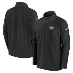 New York Jets Sideline Coach Half-Zip Jacket - Black - Nike