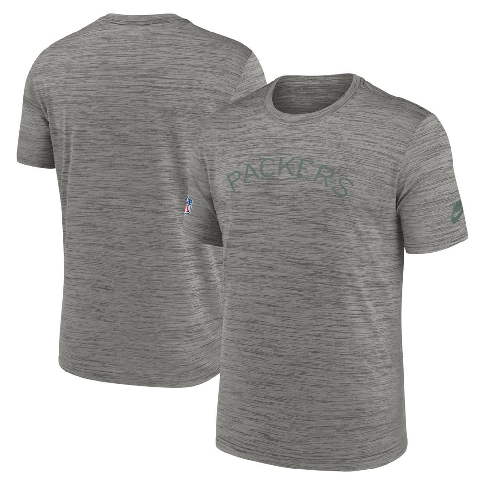 Green Bay Packers 2023 Sideline Alternate Logo Performance T-Shirt - Heather Charcoal - Nike