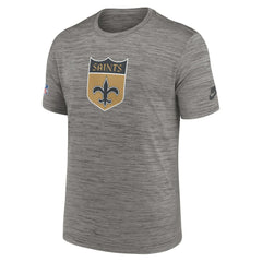 New Orleans Saints 2023 Sideline Alternate Logo Performance T-Shirt - Heather Charcoal - Nike