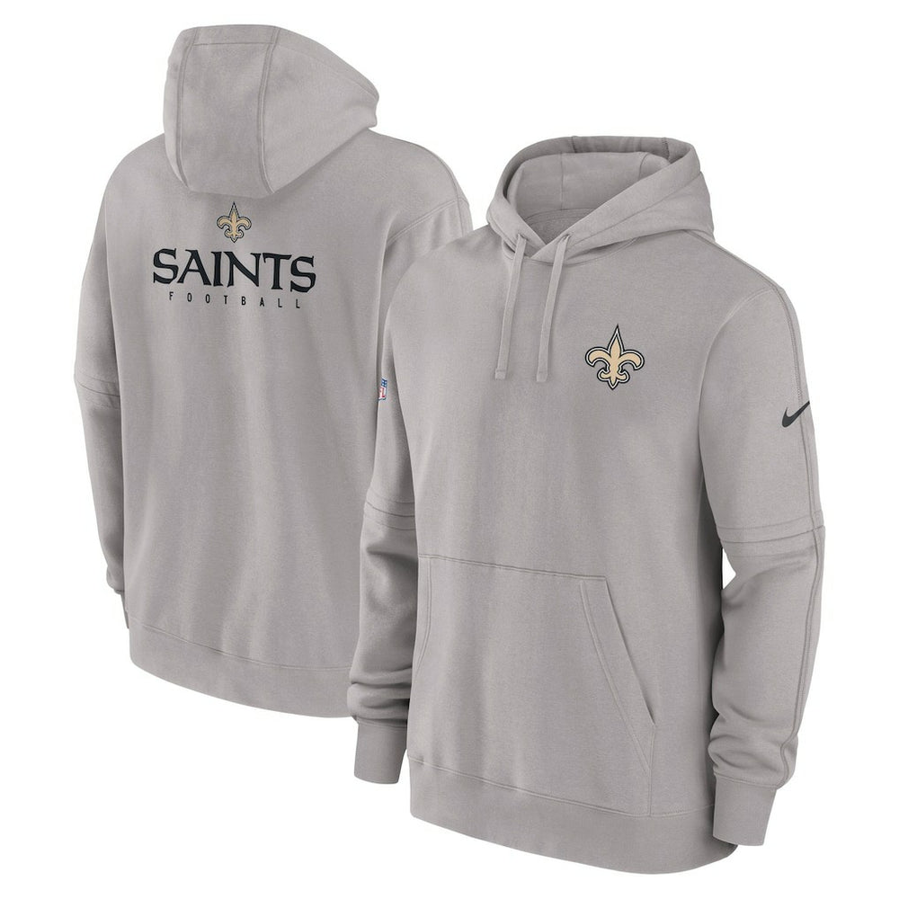 New Orleans Saints Sideline Club Fleece Pullover Hoodie - Gray - Nike