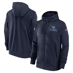 Tennessee Titans 2023/24 Sideline Club Full-Zip Hoodie - Navy - Nike