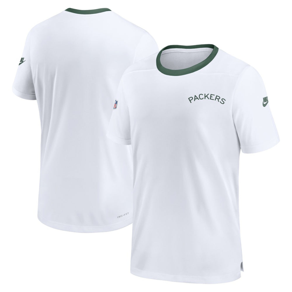 Green Bay Packers Men's Sideline Coaches Alternate Performance T-Shirt - White - Nike