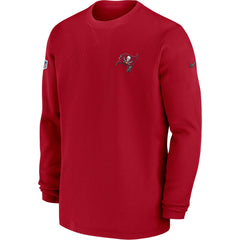 Tampa Bay Buccaneers 2023 Sideline Throwback Heavy Brushed Waffle Long Sleeve Top - Red - Nike