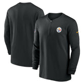 Pittsburgh Steelers 2023 Sideline Performance Long Sleeve Tri-Blend Quarter-Zip Top - Black - Nike