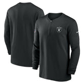 Las Vegas Raiders 2023 Sideline Performance Long Sleeve Tri-Blend Quarter-Zip Top - Black - Nike