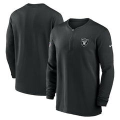 Las Vegas Raiders 2023 Sideline Performance Long Sleeve Tri-Blend Quarter-Zip Top - Black - Nike