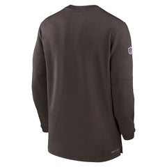 Cleveland Browns 2023 Sideline Performance Long Sleeve Tri-Blend Quarter-Zip Top - Brown - Nike