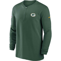 Green Bay Packers 2023 Sideline Performance Long Sleeve Tri-Blend Quarter-Zip Top - Green - Nike
