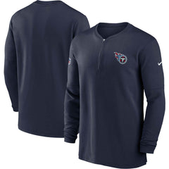 Tennessee Titans 2023 Sideline Performance Long Sleeve Tri-Blend Quarter-Zip Top - Navy - Nike