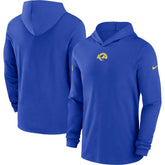 Los Angeles Rams Sideline Performance Long Sleeve Hoodie T-Shirt - Royal - Nike